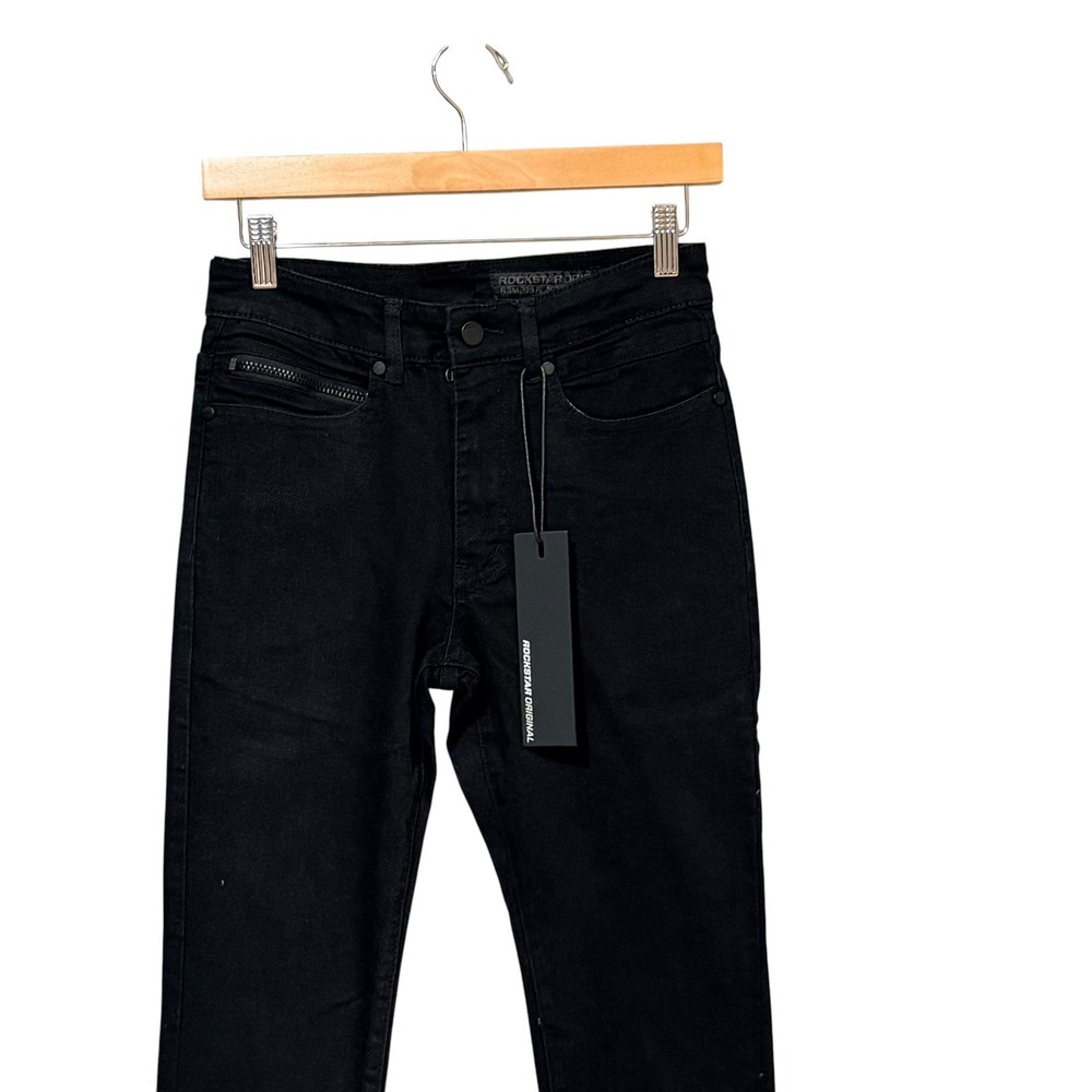 Rockstar Original Dag Black Stacked Flare Jeans Mens 26 RSM-JNS-12178 NWT Slim - Picture 3 of 7